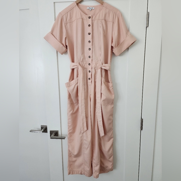 Madewell Top Stitched Coverall Jumpsuit Size 6 - Picture 1 of 11